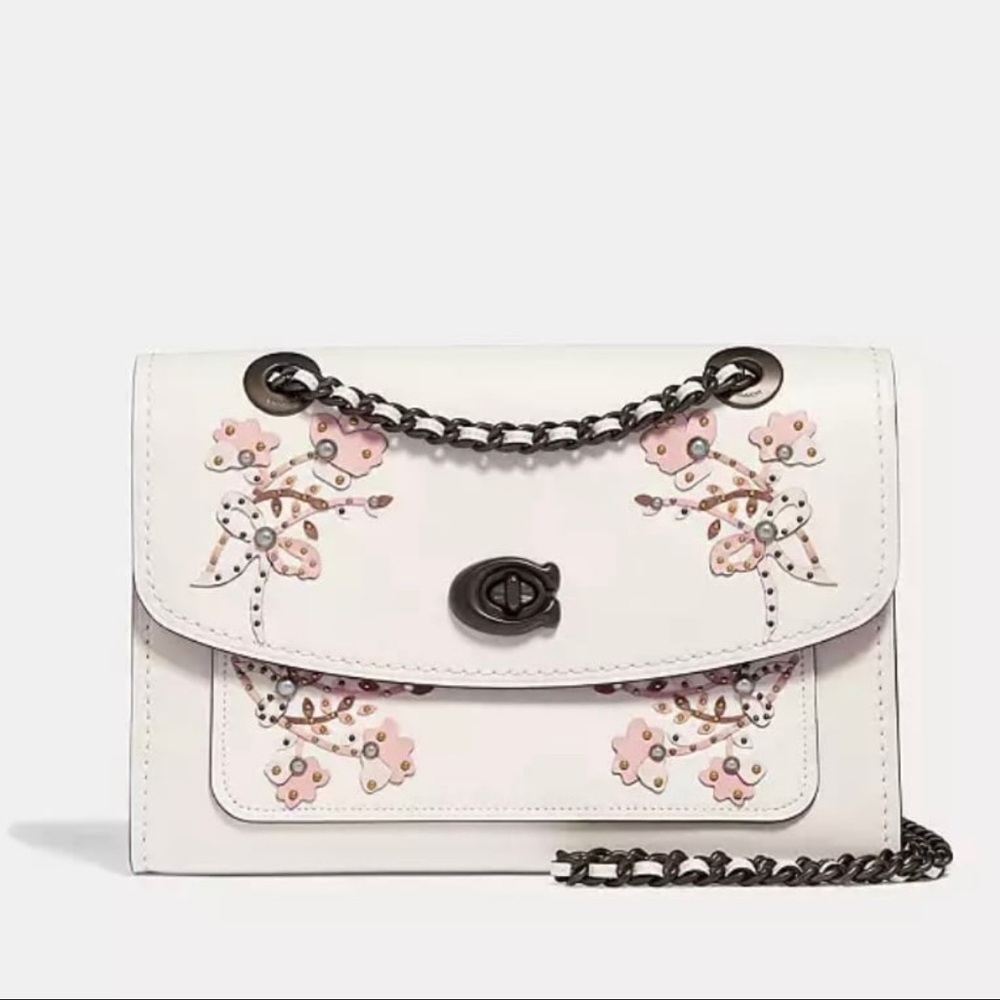 NWOT COACH PARKER WITH FLORAL EMBROIDERY‎ (sold out online)